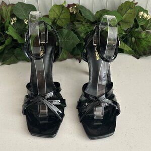 Fashion Nova Black Strappy Heeled Sandals Size 9